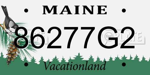 86277G2 Maine License Plate
