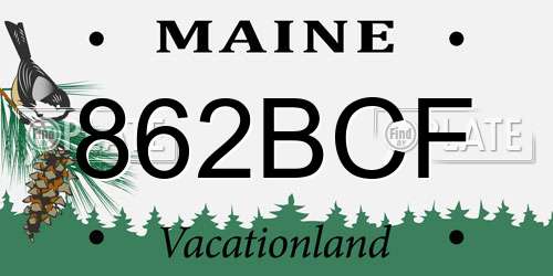 862BCF Maine License Plate