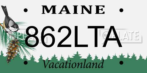 862LTA Maine License Plate