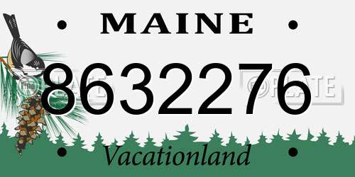 8632276 Maine License Plate
