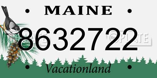 8632722 Maine License Plate