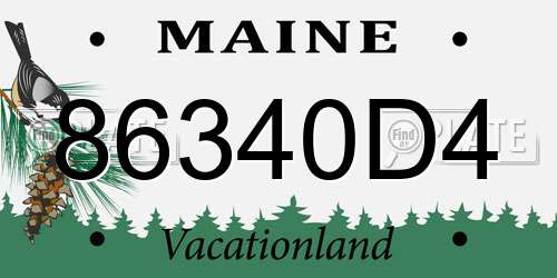 86340D4 Maine License Plate