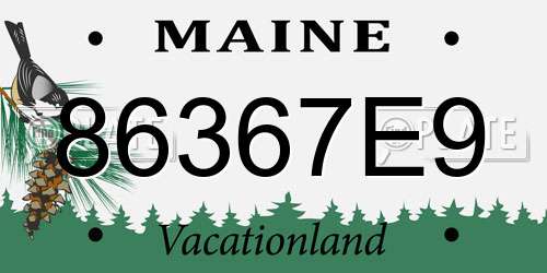 86367E9 Maine License Plate