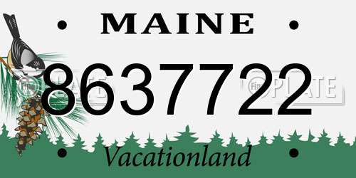 8637722 Maine License Plate