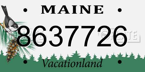8637726 Maine License Plate