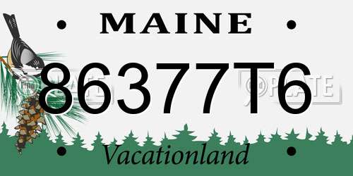 86377T6 Maine License Plate