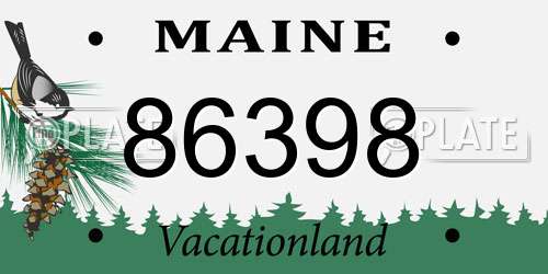 86398 Maine License Plate