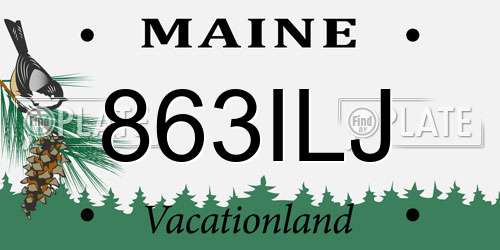 863ILJ Maine License Plate
