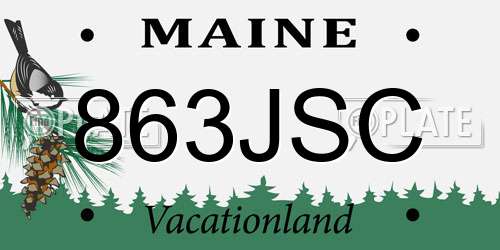 863JSC Maine License Plate