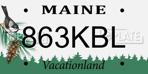 863KBL Maine License Plate