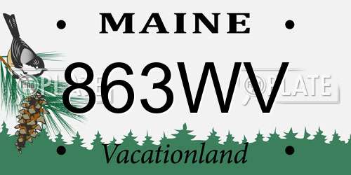 863WV Maine License Plate