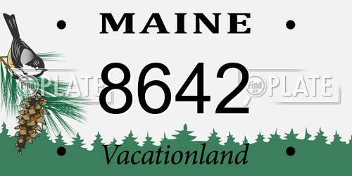 8642 Maine License Plate