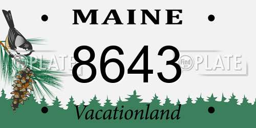 8643 Maine License Plate