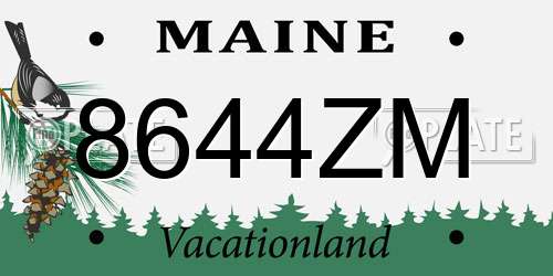8644ZM Maine License Plate