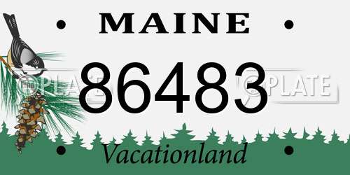 86483 Maine License Plate