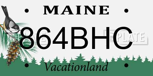 864BHC Maine License Plate