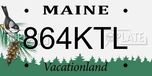864KTL Maine License Plate