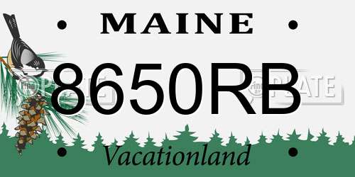 8650RB Maine License Plate