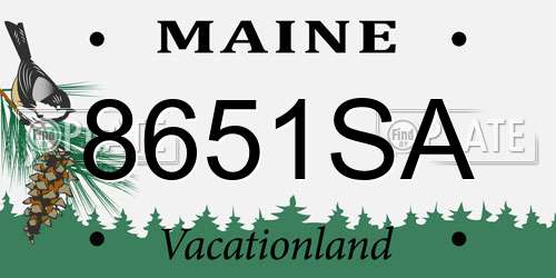 8651SA Maine License Plate