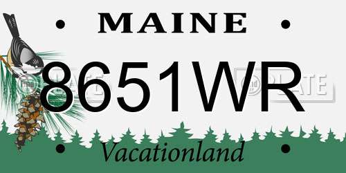 8651WR Maine License Plate