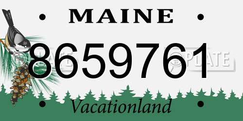 8659761 Maine License Plate
