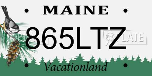 865LTZ Maine License Plate
