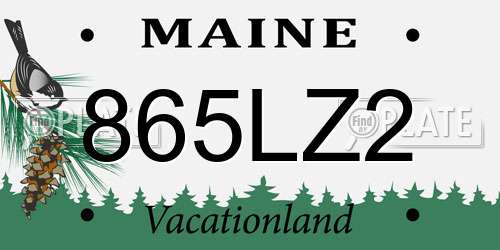865LZ2 Maine License Plate