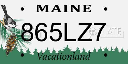 865LZ7 Maine License Plate