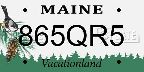 865QR5 Maine License Plate