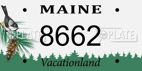 8662 Maine License Plate