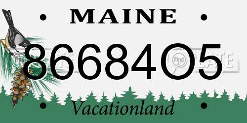 86684O5 Maine License Plate
