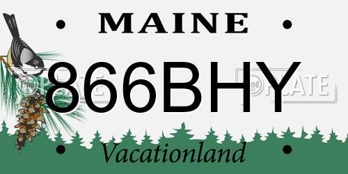 866BHY Maine License Plate