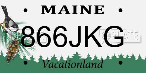 866JKG Maine License Plate