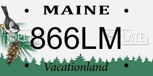 866LM Maine License Plate