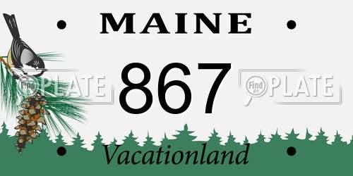 867 Maine License Plate