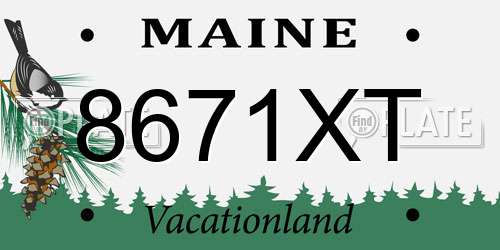 8671XT Maine License Plate