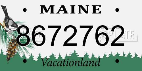 8672762 Maine License Plate