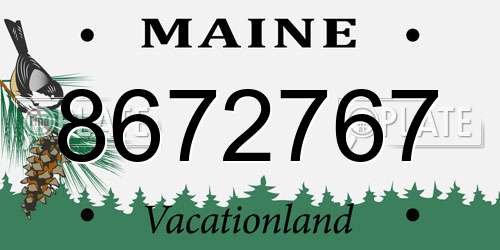8672767 Maine License Plate
