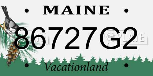 86727G2 Maine License Plate