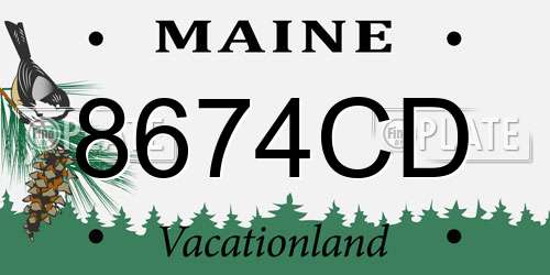 8674CD Maine License Plate