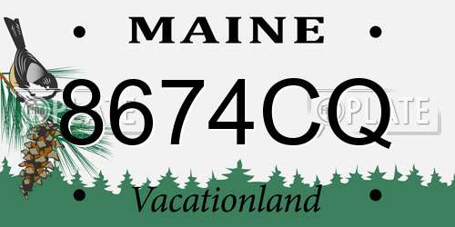 8674CQ Maine License Plate