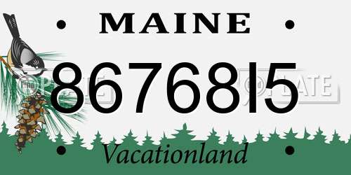 86768I5 Maine License Plate