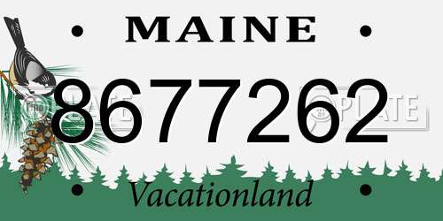 8677262 Maine License Plate