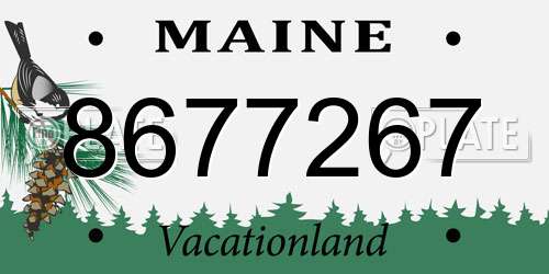 8677267 Maine License Plate