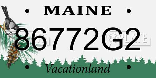86772G2 Maine License Plate