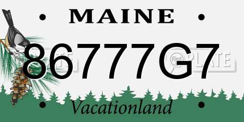 86777G7 Maine License Plate