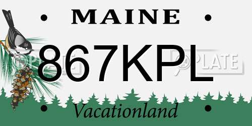 867KPL Maine License Plate