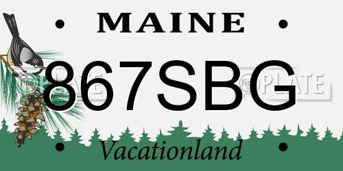 867SBG Maine License Plate