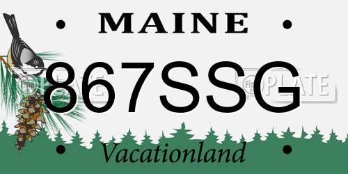 867SSG Maine License Plate