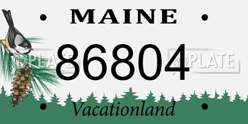 86804 Maine License Plate